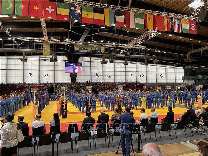 View of the final round of the 6th Vovinam-Viet Vo Dao World Championship in France. Photo: TTXVN View of the final round of the 6th Vovinam-Viet Vo Dao World Championship in France. Photo: TTXVN