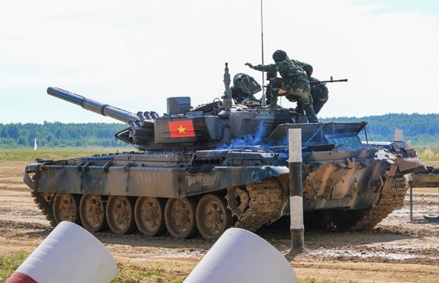 Vietnam’s first tank crew compete at the Army Games 2022 in Russia on August 13. Photo: VOV Vietnam’s first tank crew compete at the Army Games 2022 in Russia on August 13. Photo: VOV