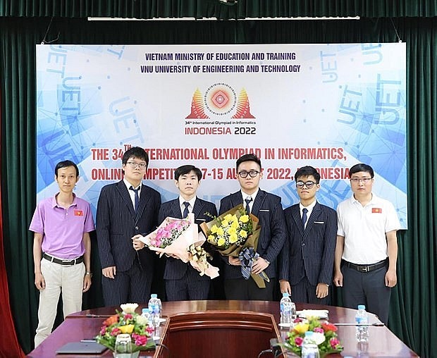 All four students in the Vietnamese team win a medal at the 34th International Olympiad in Informatics (IOI 2022). Photo: Ministry of Education and Training All four students in the Vietnamese team win a medal at the 34th International Olympiad in Informatics (IOI 2022). Photo: Ministry of Education and Training