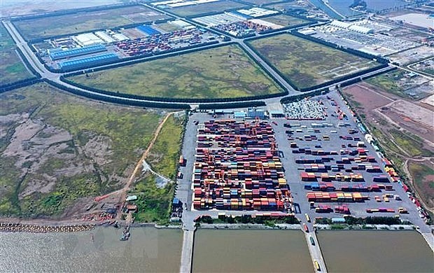 An aerial view of Nam Hai - Dinh Vu Port in Hai Phong city. Photo: VNA An aerial view of Nam Hai - Dinh Vu Port in Hai Phong city. Photo: VNA