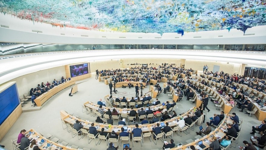 A meeting of the UN Human Rights Council in Geneva, Switzerland. ( Image source: OHCHR) A meeting of the UN Human Rights Council in Geneva, Switzerland. ( Image source: OHCHR)
