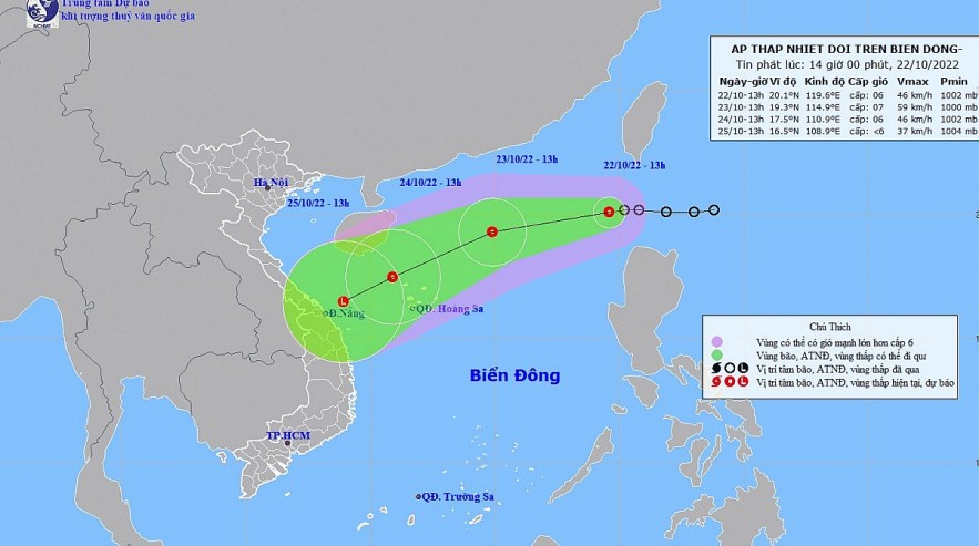 The tropical depression is forecast to gain strength before it will weaken when it moves into the Paracel islands of Vietnam. The tropical depression is forecast to gain strength before it will weaken when it moves into the Paracel islands of Vietnam.
