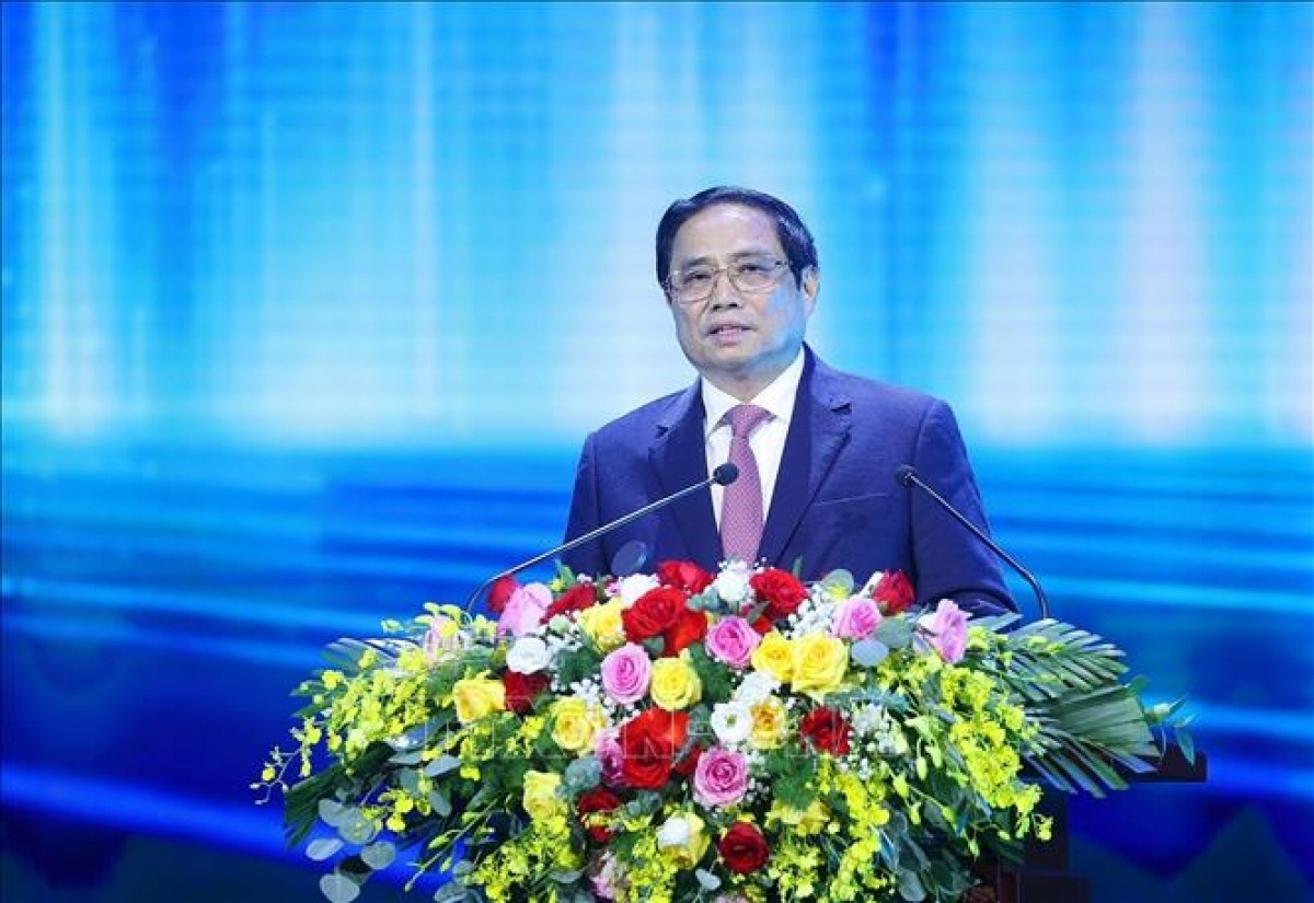 Prime Minister Pham Minh Chinh delivered a speech at the event. (Photo: Thoi Dai) Prime Minister Pham Minh Chinh delivered a speech at the event. (Photo: Thoi Dai)