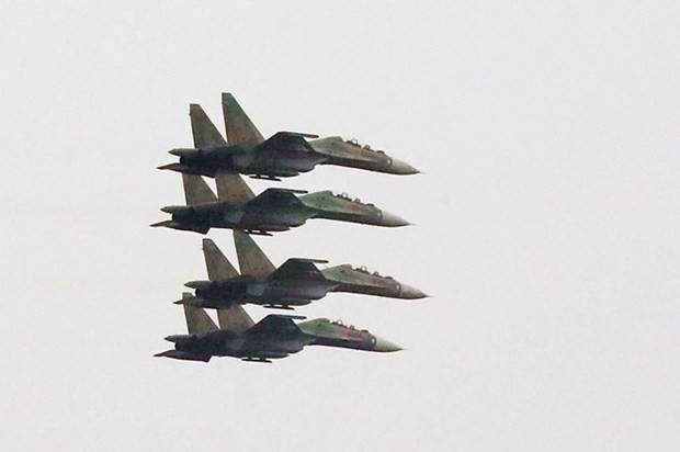 Fighter jets practice for performance at the expo. Photo: VNA Fighter jets practice for performance at the expo. Photo: VNA