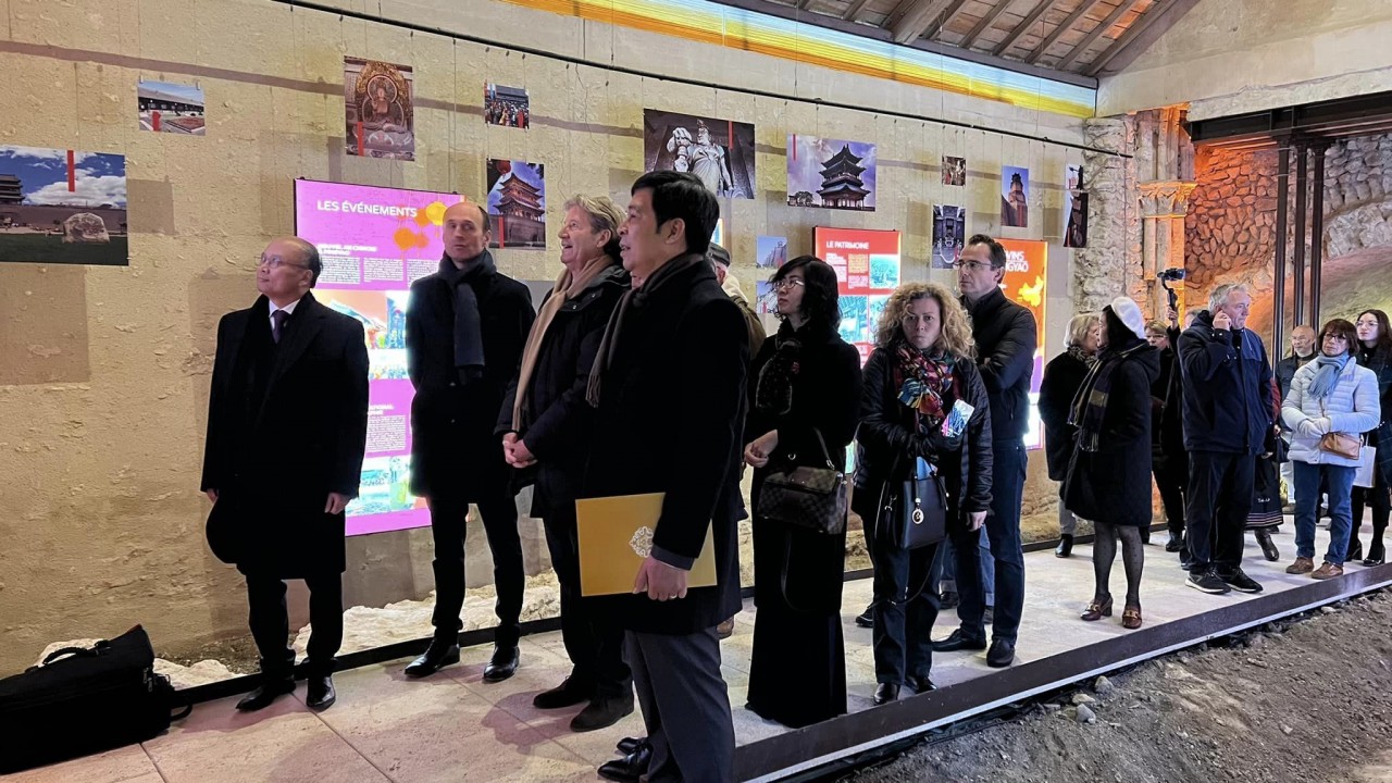 The opening ceremony of an archaeological exhibition from the Thang Long Imperial Citadel in France. Photo: The opening ceremony of an archaeological exhibition from the Thang Long Imperial Citadel in France. Photo: