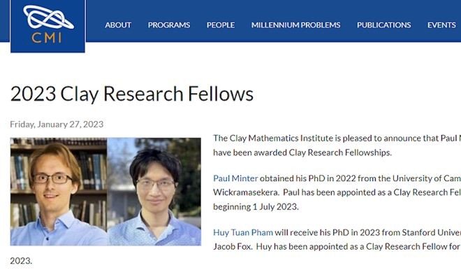 Young Vietnamese Receives Prestigious Scholarship in Mathematics Young Vietnamese Receives Prestigious Scholarship in Mathematics