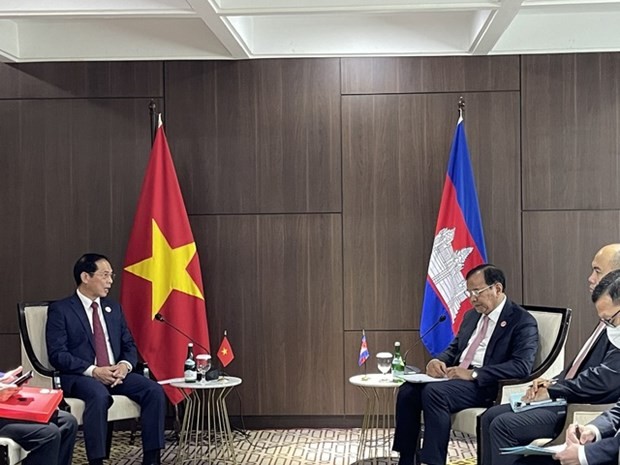 Foreign Minister Bui Thanh Son (L) and Cambodian Deputy Prime Minister and Foreign Minister Prak Sokhonn. Photo: BNG Foreign Minister Bui Thanh Son (L) and Cambodian Deputy Prime Minister and Foreign Minister Prak Sokhonn. Photo: BNG