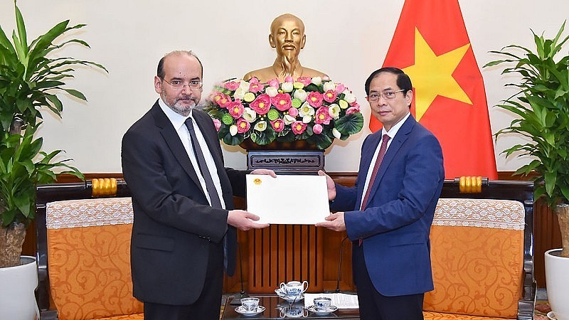 Vietnamese Minister of Foreign Affairs Bui Thanh Son (R) and Turkish Ambassador to Vietnam Haldun Tekneci (Photo: baoquocte.vn)