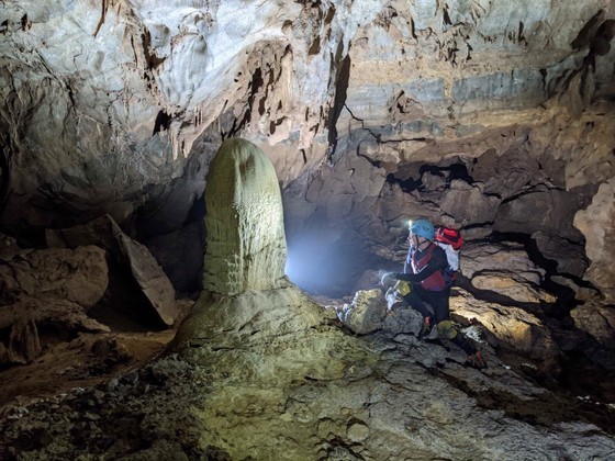 A beautiful cave with unique and magnificent system of stalactite A beautiful cave with unique and magnificent system of stalactite
