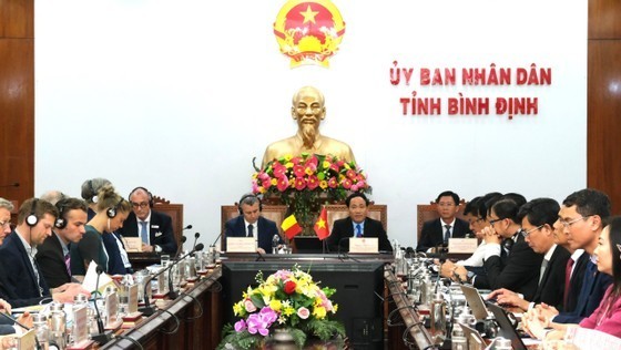 At the hybrid conference in Binh Dinh. Photo: SGGP At the hybrid conference in Binh Dinh. Photo: SGGP