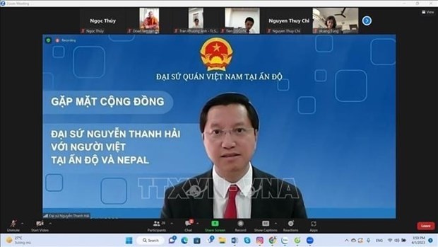The Vietnamese Embassy in India on April 1 held an online meeting with representatives of the Vietnamese communities in India and Nepal. The Vietnamese Embassy in India on April 1 held an online meeting with representatives of the Vietnamese communities in India and Nepal.