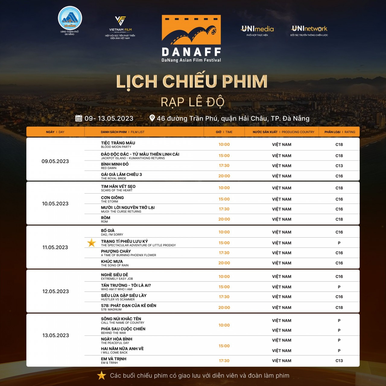 Within the program framework of the 1st Da Nang Asian Film Festival, 2023, the audience will be able to participate in the non-competition film screening program. Within the program framework of the 1st Da Nang Asian Film Festival, 2023, the audience will be able to participate in the non-competition film screening program.