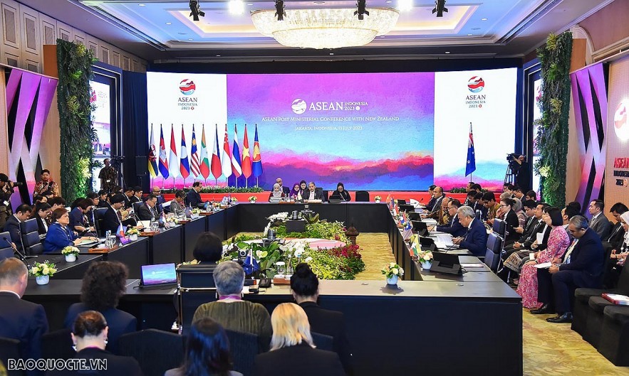 An overview of the ASEAN Post Ministerial Conference with New Zealand (Photo: baoquocte.vn) An overview of the ASEAN Post Ministerial Conference with New Zealand (Photo: baoquocte.vn)