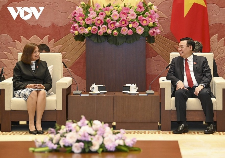 NA Chairman Vuong Dinh Hue (R) hosts Vice President of the Cuban NA Ana Maria Machado. NA Chairman Vuong Dinh Hue (R) hosts Vice President of the Cuban NA Ana Maria Machado.