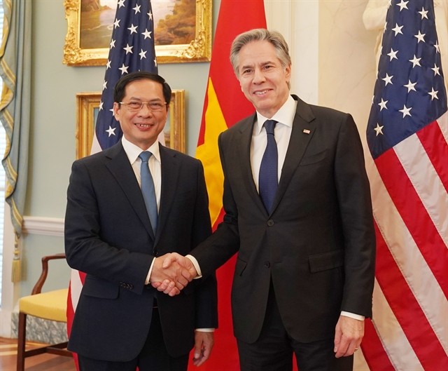 Minister of Foreign Affairs Bùi Thanh Sơn and US Secretary of State Antony Blinken chaired the first ministerial-level meeting in Washington DC on March 25. — VNA/VNS Photo Kiều Trang Minister of Foreign Affairs Bùi Thanh Sơn and US Secretary of State Antony Blinken chaired the first ministerial-level meeting in Washington DC on March 25. — VNA/VNS Photo Kiều Trang