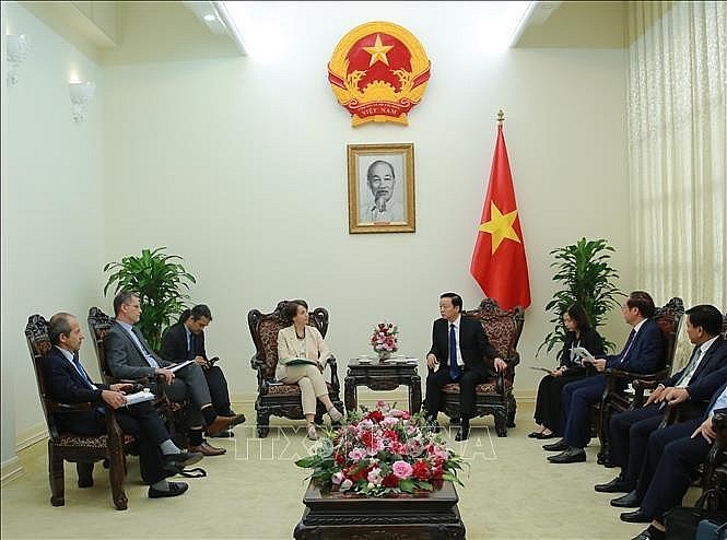 Deputy Prime Minister Tran Hong Ha receives AFD Deputy Director General Marie-Hélène Loison in Hanoi. (Photo: VNA) Deputy Prime Minister Tran Hong Ha receives AFD Deputy Director General Marie-Hélène Loison in Hanoi. (Photo: VNA)