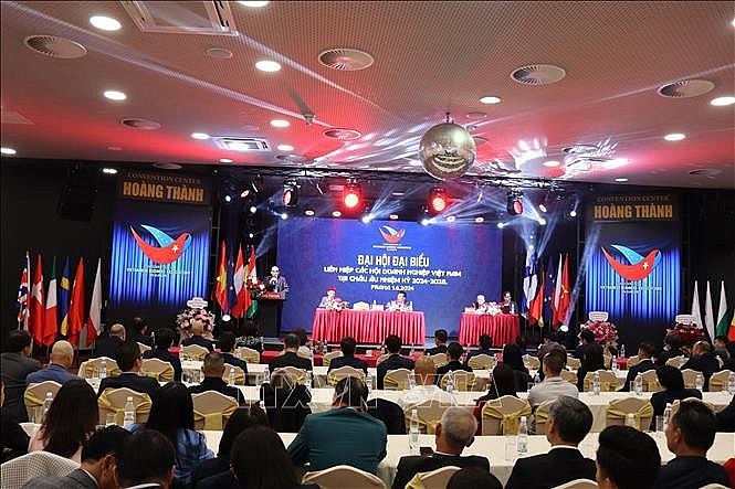 An overview of the congress of the Union of Vietnamese Business Associations in Europe for the 2024-2028 tenure held in Prague on June 1 (Photo: VNA) An overview of the congress of the Union of Vietnamese Business Associations in Europe for the 2024-2028 tenure held in Prague on June 1 (Photo: VNA)