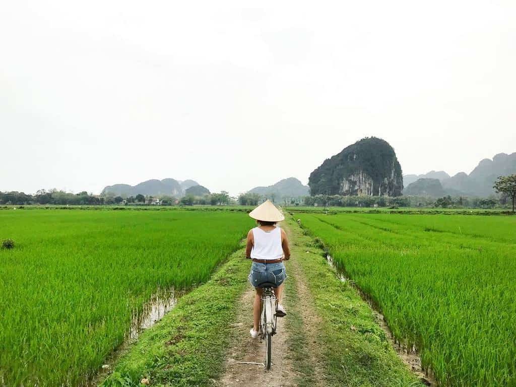 Tourists enjoying the peaceful surroundings during a Vietnam bike tour (Source: Collected) Tourists enjoying the peaceful surroundings during a Vietnam bike tour (Source: Collected)