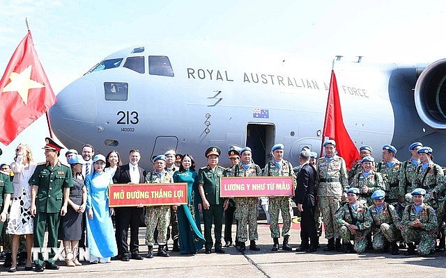 Send-off ceremony for peacekeeping field forces to Abyei and South Sudan, Ha Noi, September 24, 2024. Photo: VNA Send-off ceremony for peacekeeping field forces to Abyei and South Sudan, Ha Noi, September 24, 2024. Photo: VNA
