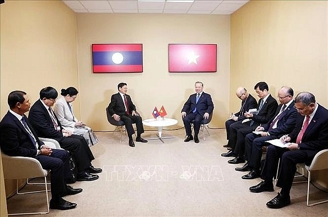Party General Secretary and President To Lam of Vietnam meets with his Lao counterpart Thongloun Sisoulith, on the sidelines of the 19th Francophonie Summit, in Paris on October 5. (Photo: VNA). Party General Secretary and President To Lam of Vietnam meets with his Lao counterpart Thongloun Sisoulith, on the sidelines of the 19th Francophonie Summit, in Paris on October 5. (Photo: VNA).