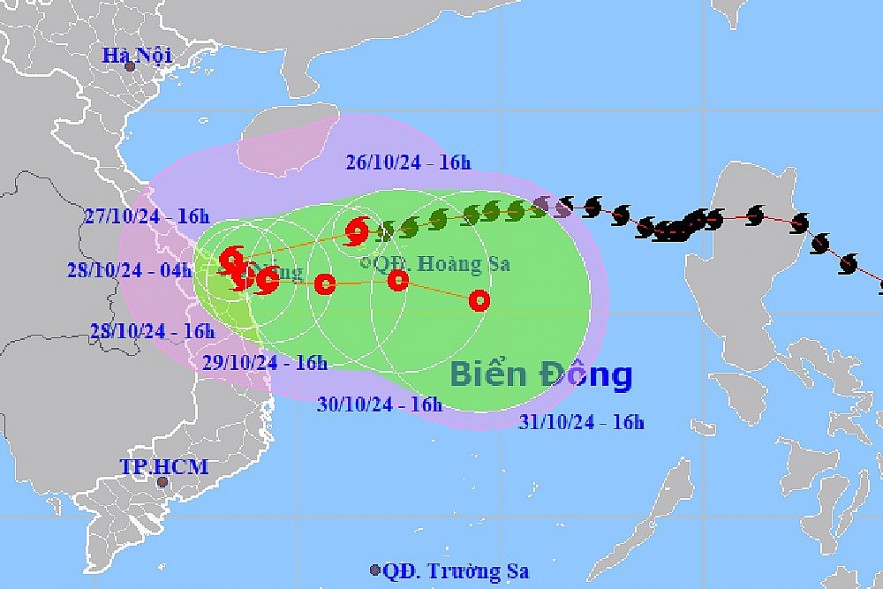 Projected path of Typhoon No. 6 as of October 26. Source: NCHMF Projected path of Typhoon No. 6 as of October 26. Source: NCHMF