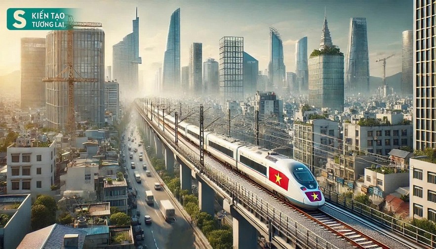 Illustrative image of the Mong Cai - Ha Long - Hai Phong railway line, using AI ChatGPT. Illustrative image of the Mong Cai - Ha Long - Hai Phong railway line, using AI ChatGPT.