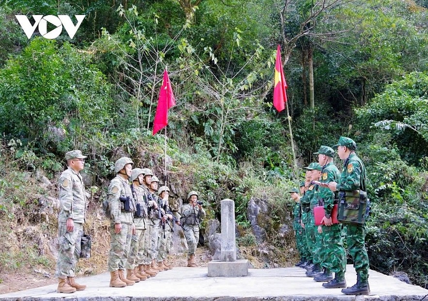 Border defense forces of both sides conduct a joint patrol around the Border Marker 814. Border defense forces of both sides conduct a joint patrol around the Border Marker 814.