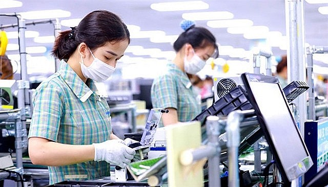 A mobile phone assembly line at Samsung Vietnam. Photo: vneconomy.vn A mobile phone assembly line at Samsung Vietnam. Photo: vneconomy.vn