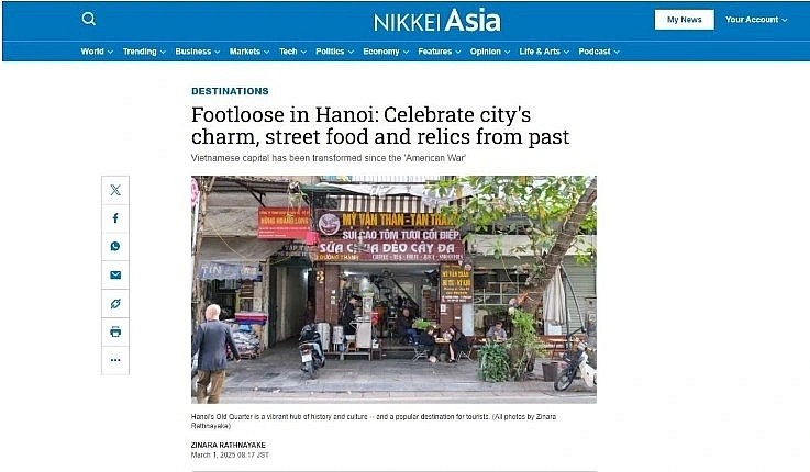 The Nikkei Asia article presents a charming Hanoi with friendly people, a heroic history, and a rich culture (Photo: Screenshot) The Nikkei Asia article presents a charming Hanoi with friendly people, a heroic history, and a rich culture (Photo: Screenshot)