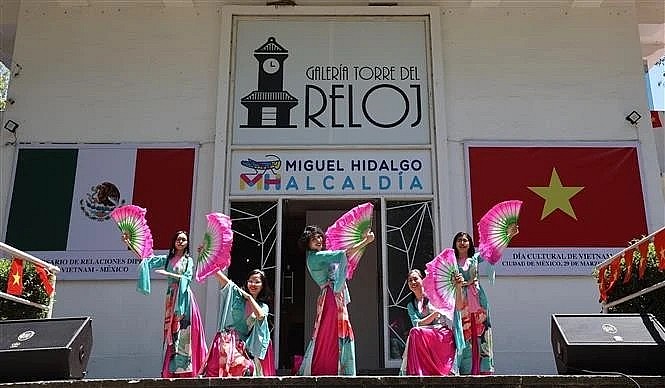 A performance by the wives and children of officials from Vietnamese representative agencies in Mexico. (Photo: VNA) A performance by the wives and children of officials from Vietnamese representative agencies in Mexico. (Photo: VNA)
