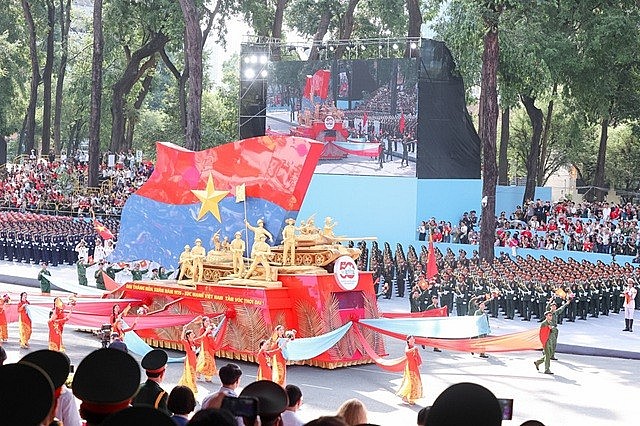 Vietnamese People's Army Forcers in full dress parade rehearsal to celebrate the 50th anniversary of National Reunification Vietnamese People's Army Forcers in full dress parade rehearsal to celebrate the 50th anniversary of National Reunification