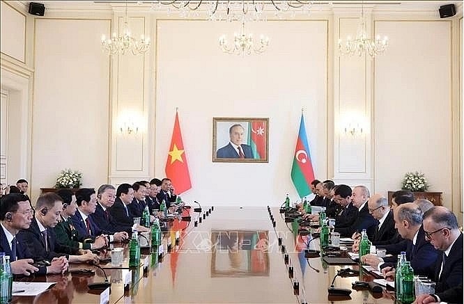 At the talks between Party General Secretary To Lam and Azerbaijani President Ilham Aliyev (Photo:VNA) At the talks between Party General Secretary To Lam and Azerbaijani President Ilham Aliyev (Photo:VNA)