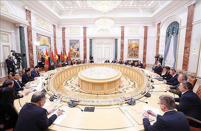 The summit meeting between General Secretary To Lam and Belarusian President A. Lukashenko in Minsk capital, Belarus, May 12, 2025. The summit meeting between General Secretary To Lam and Belarusian President A. Lukashenko in Minsk capital, Belarus, May 12, 2025.