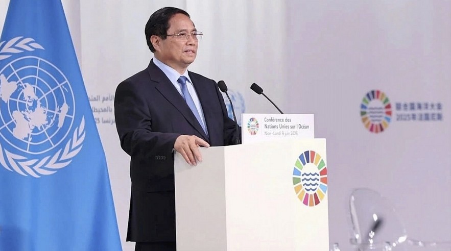 Vietnamese Prime Minister Pham Minh Chinh, on behalf of ASEAN, outlines a comprehensive roadmap to confront mounting challenges facing the world’s oceans at the third UN Ocean Conference in Nice, France, on June 9. Vietnamese Prime Minister Pham Minh Chinh, on behalf of ASEAN, outlines a comprehensive roadmap to confront mounting challenges facing the world’s oceans at the third UN Ocean Conference in Nice, France, on June 9.