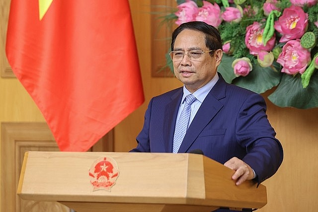 Prime Minister Pham Minh Chinh addresses the meeting with British business community and enterprises operating in Viet Nam, Ha Noi, June 28, 2025. Photo: VGP Prime Minister Pham Minh Chinh addresses the meeting with British business community and enterprises operating in Viet Nam, Ha Noi, June 28, 2025. Photo: VGP