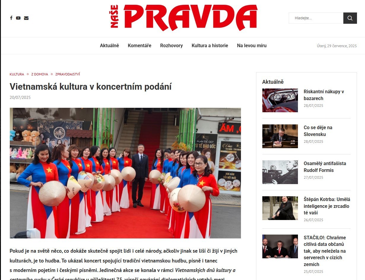 An article on Vietnamese Culture Week featured in a Czech newspaper. (Photo: Screenshot) Hỏi ChatGPT An article on Vietnamese Culture Week featured in a Czech newspaper. (Photo: Screenshot) Hỏi ChatGPT