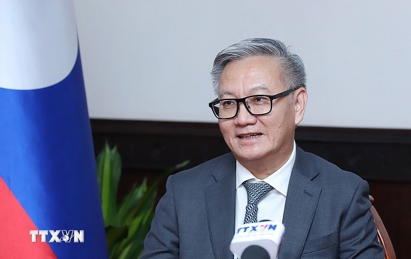 Lao Minister of Foreign Affairs Thongsavanh Phomvihane in the interview. (Photo: VNA) Lao Minister of Foreign Affairs Thongsavanh Phomvihane in the interview. (Photo: VNA)