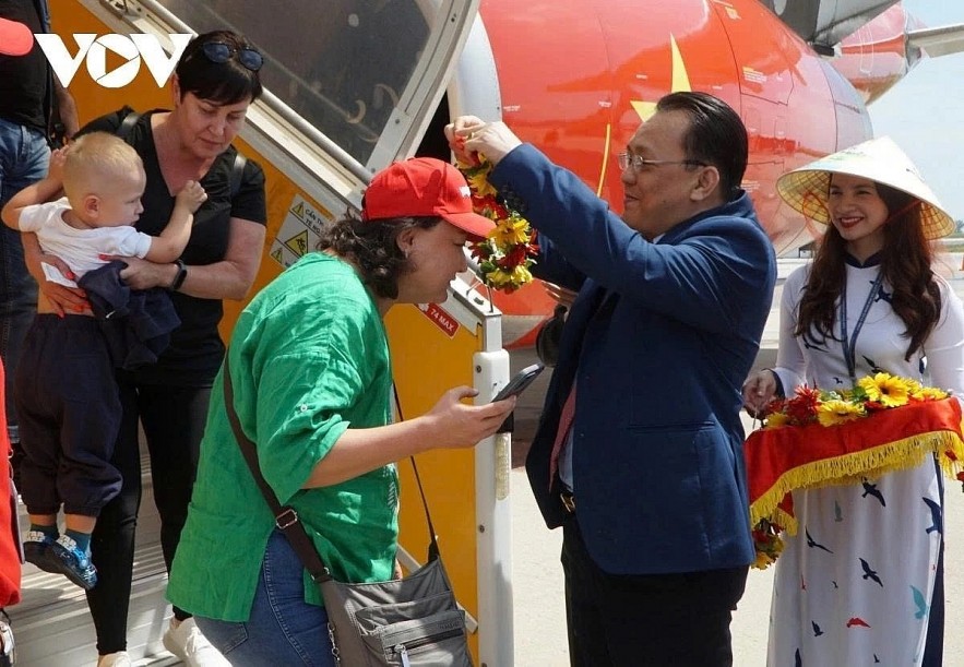 Tourists from Kazakhstan arrive at Cam Ranh International Airport, Khanh Hoa