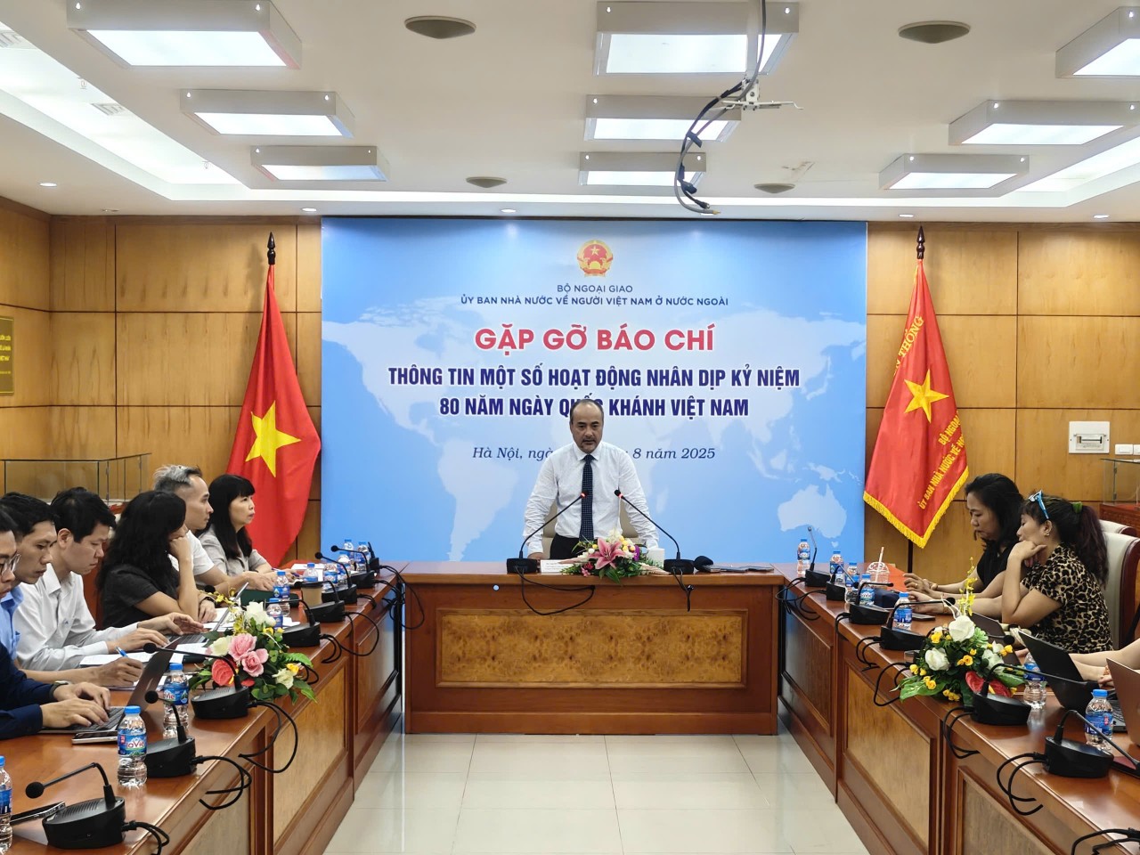 Nguyen Trung Kien, Chairman of the State Committee for Overseas Vietnamese Affairs, speaking to the press. (Photo: Pham Ly) Nguyen Trung Kien, Chairman of the State Committee for Overseas Vietnamese Affairs, speaking to the press. (Photo: Pham Ly)