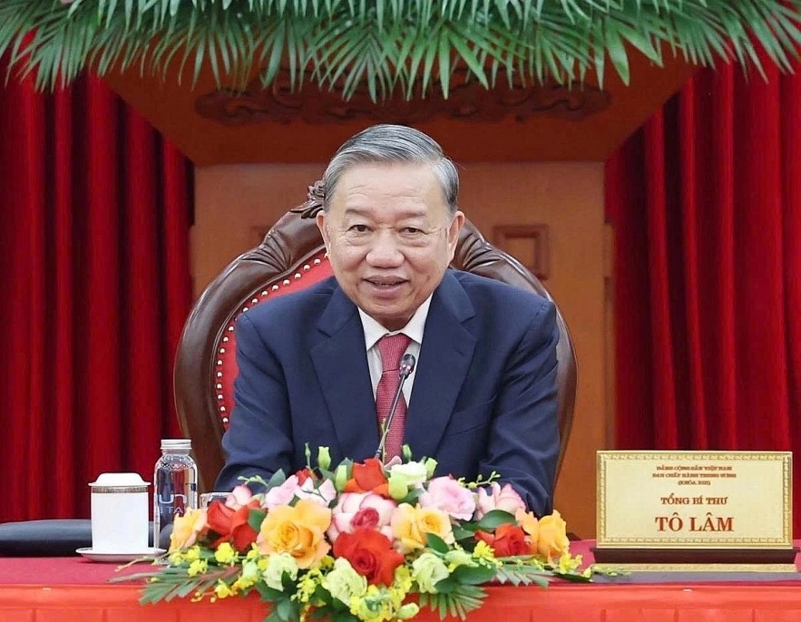 General Secretary of the Communist Party of Vietnam Central Committee To Lam during his phone talks with President of the Cambodian People’s Party Hun Sen on August 14.