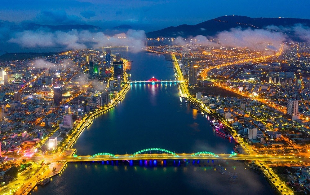 Da Nang city viewed from above. Da Nang city viewed from above.