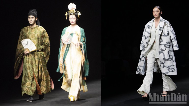 Performance of Chinese costumes and intangible cultural jewelry. (Photo: People's Newspaper) Performance of Chinese costumes and intangible cultural jewelry. (Photo: People's Newspaper)