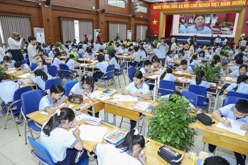 The contest is also a forum for children to express their ideas, aspirations, and commitment to environmental protection. (Photo: Dinh Hoa) The contest is also a forum for children to express their ideas, aspirations, and commitment to environmental protection. (Photo: Dinh Hoa)