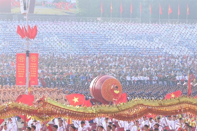 A drum performance to welcome the opening of the 80th Anniversary of the August Revolution and National Day parade on September 2. 