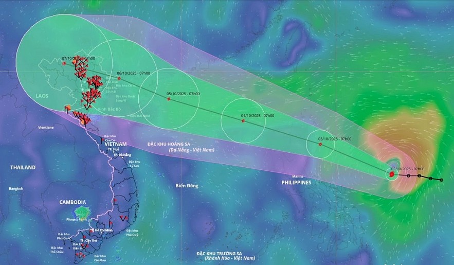 Tropical storm Matmo is heading toward the mainland of Vietnam. (Photo: VNDMS) Tropical storm Matmo is heading toward the mainland of Vietnam. (Photo: VNDMS)