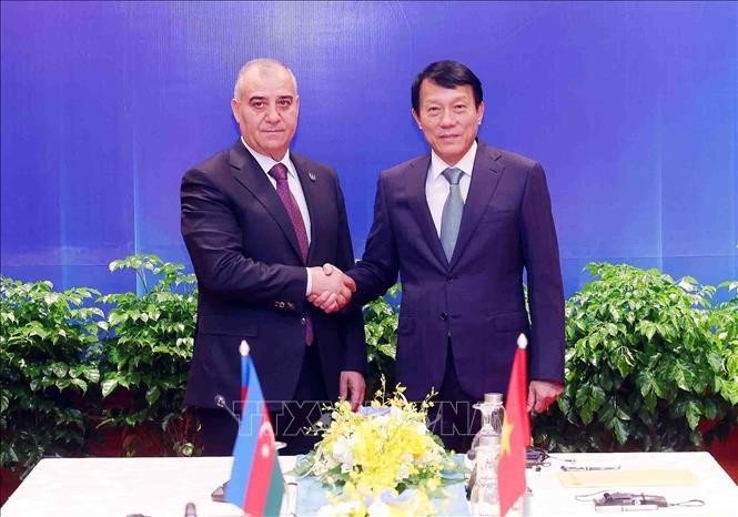 General Luong Tam Quang, Minister of Public Security, receives Mr. Ali Nagiyev, Director of National Security of Azerbaijan. Photo: Pham Kien/VNA