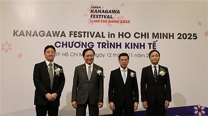 Leaders of HCM City and Kanagawa at the event (Photo: VNA) Leaders of HCM City and Kanagawa at the event (Photo: VNA)