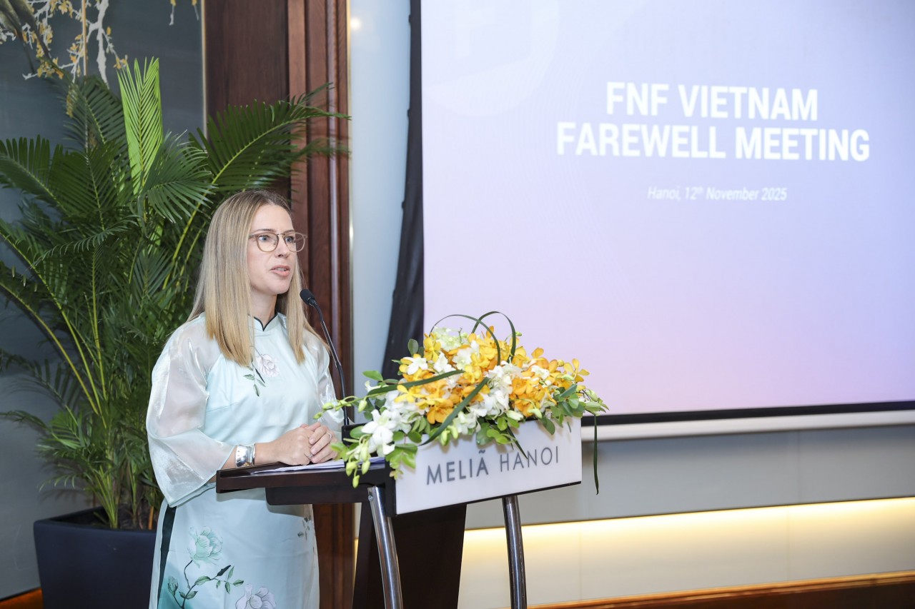 Vanessa Steinmetz, Country Director of FNF Vietnam, delivers remarks at the event. (Photo: Dinh Hoa) Vanessa Steinmetz, Country Director of FNF Vietnam, delivers remarks at the event. (Photo: Dinh Hoa)