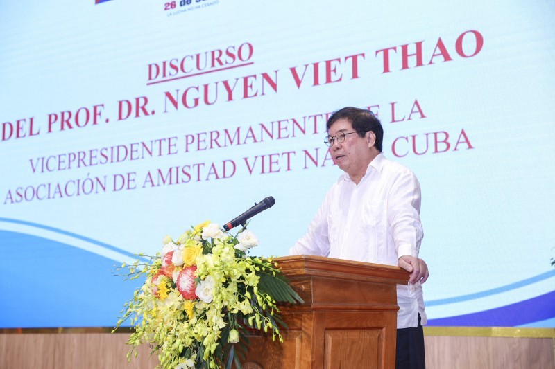 Assoc. Prof. Dr. Nguyễn Viết Thảo, Standing Vice President of the Vietnam–Cuba Friendship Association, speaks at the Vietnam–Cuba Friendship Gathering marking the 72nd anniversary of the attack on the Moncada Barracks, July 26, 2025. (Photo: Đinh Hòa) Assoc. Prof. Dr. Nguyễn Viết Thảo, Standing Vice President of the Vietnam–Cuba Friendship Association, speaks at the Vietnam–Cuba Friendship Gathering marking the 72nd anniversary of the attack on the Moncada Barracks, July 26, 2025. (Photo: Đinh Hòa)