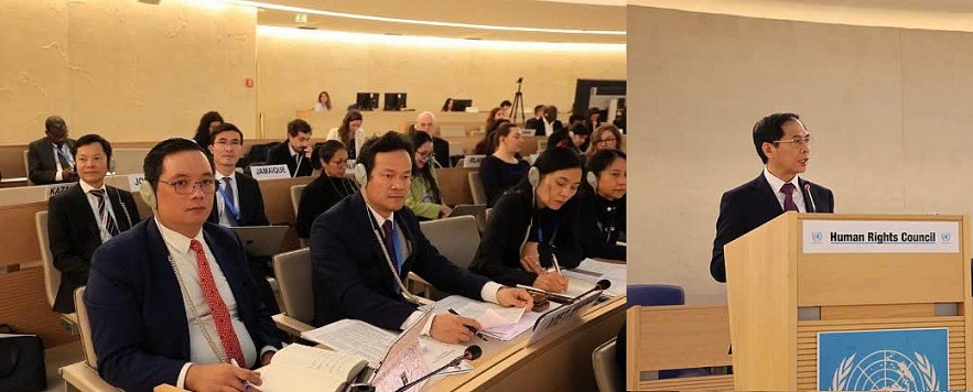 The Vietnamese delegation attended the 58th session of the United Nations Human Rights Council in Geneva, Switzerland (Photo: VNA)
